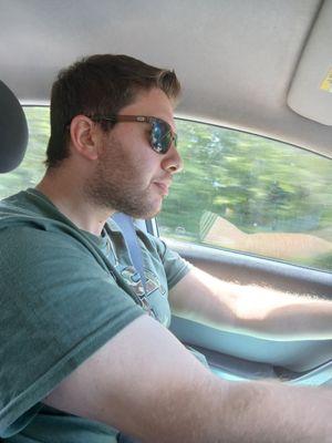 Exuding confidence and talent driving on the road!