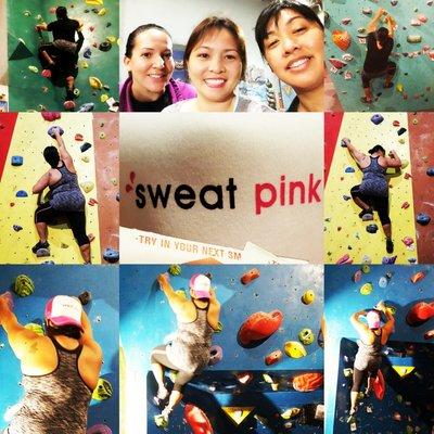 Representing both Swat Pink and this awesome indoor rock climbing gym