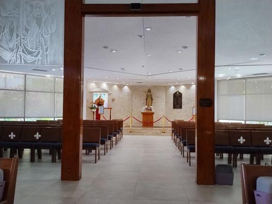 Further back view children area during mass