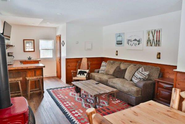 Living room of cabin