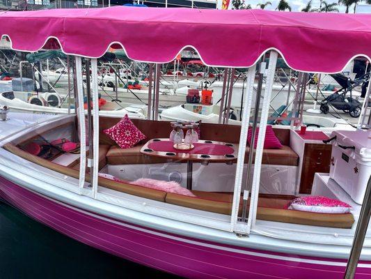 Pink boat cruise - so cute!
