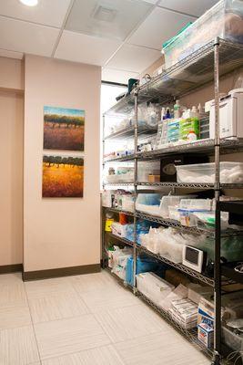 The hardworking underbelly of our office...storage and sterilization!