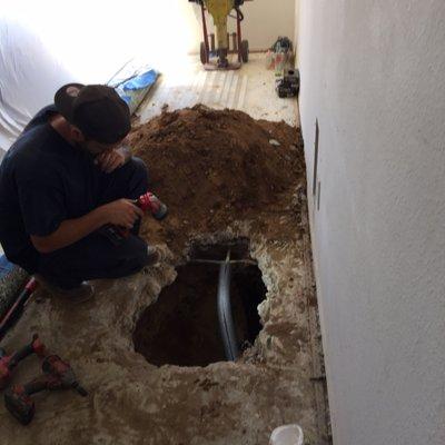 My apartment living room floor due to plumbing issues outside my apartment.