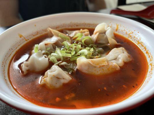 Wontons in chili oil (shareable and generous). We loved these!!