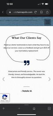 Website screen shot