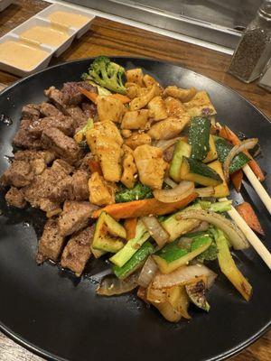 Hibachi chicken and ribeye