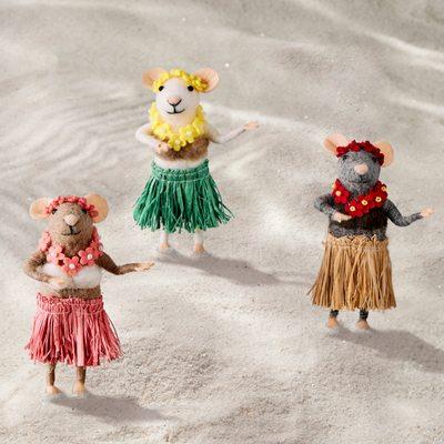 Our felted ornaments, like our Hula mice, are a great keepsake for those exciting memories!