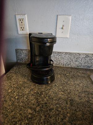 There was a coffeemaker but no coffee pot