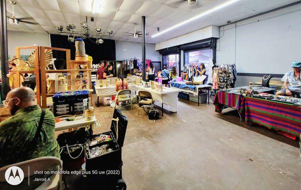 Arts + crafts, clothing and other misc vendors. Head inside! Hilo Town Market, every Friday, 5-9pm.