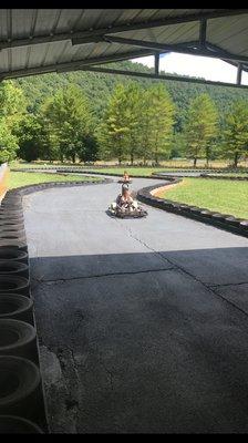 Here comes Piper and Nyla burning up the track on a beautiful day!!