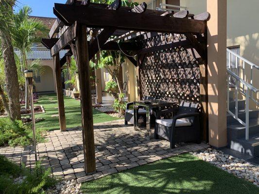 Immaculate landscaping by the pool