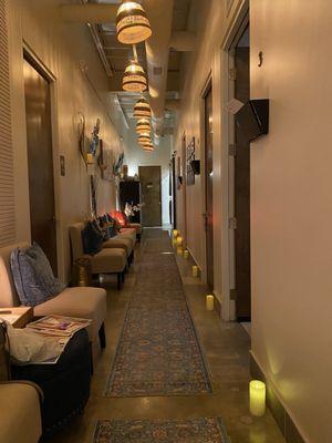 Comfortable and relaxing waiting area complemented with complimentary fruit infused water and tea.