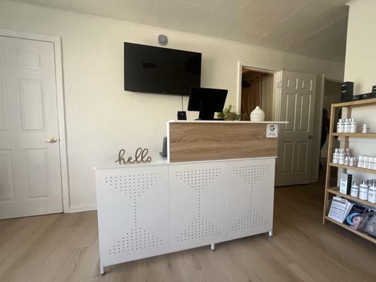 The welcome desk when I walked in