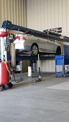 Mechanical wheel alignment and brake bleed.