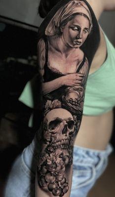 Realism black in grey