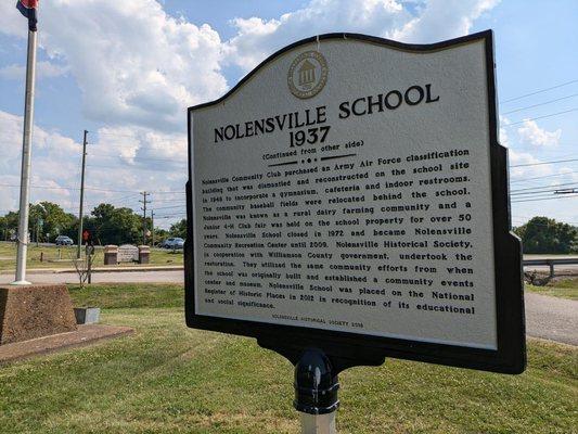 Nolensville School Historical Marker