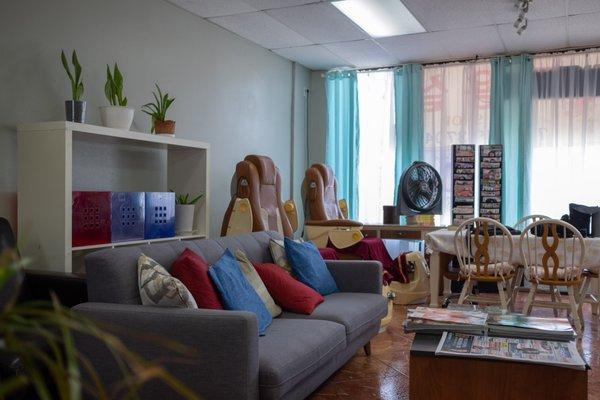 Spacious and comfortable waiting area.