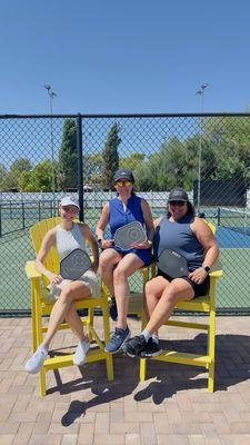 Seating area near courts