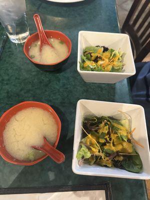 Miso Soup and Garden Salad