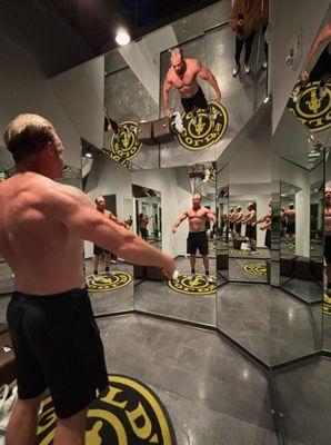 Practicing posing for a show