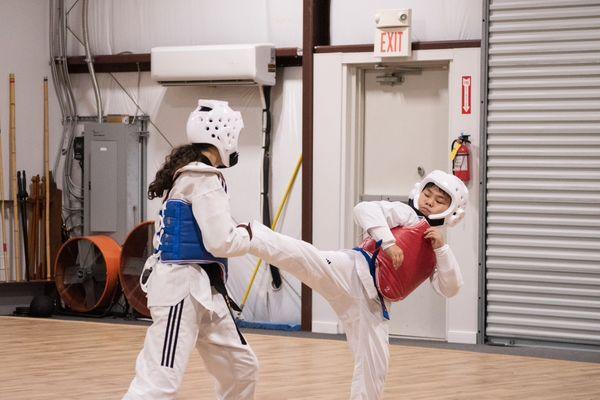 Kids Taekwondo sparring
