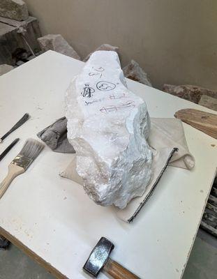 Before: hunk of raw alabaster waiting to be something amazing.