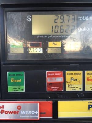 Can't beat $2.79 for a premium gas!
