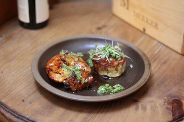 Roasted Chicken with Bread Pudding