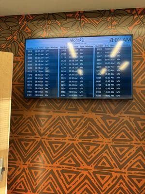Waiting room board assignments