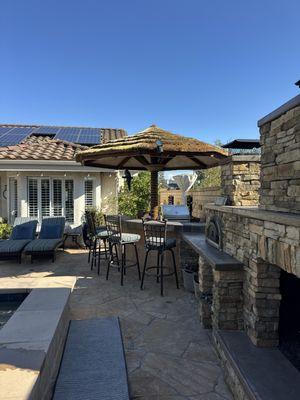 Newly re thatched palapa.