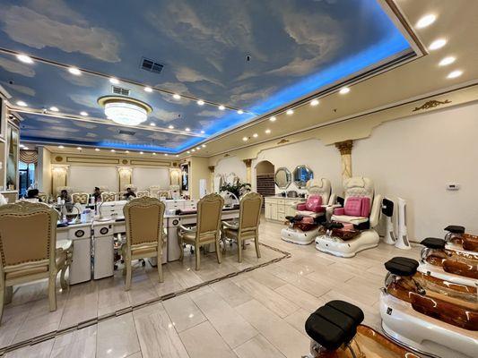 Unique interior. A little much at first but actually a nice change of scenery! Feels big and calm.