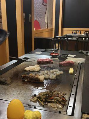 Dinner being prepared