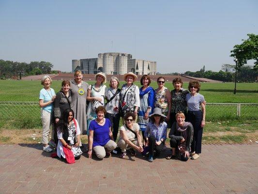 Here we are with our local guide outside of the Bangladesh parliament building.