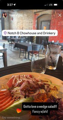 Wedge salad with ahi and bacon