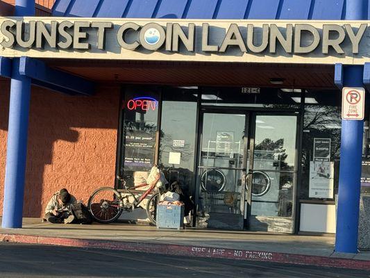 He's out side smoking and all the smoke goes inside while I'm drying