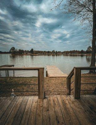 Private boat dock from a beautiful luxe site
