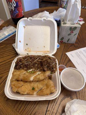 Huge portions. 1. Egg Roll C11. Almond Boneless Chicken Combination