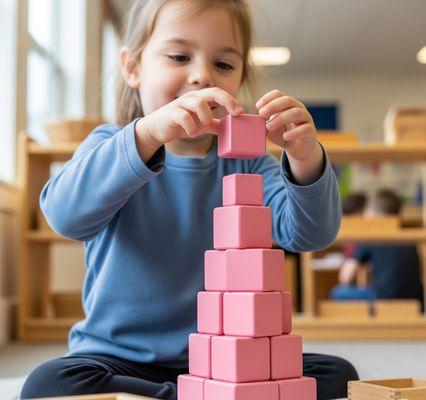 Pink tower for sensory motor skills