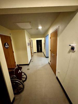Wheelchair accessible hallways.