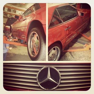 Working on a classy mercedes