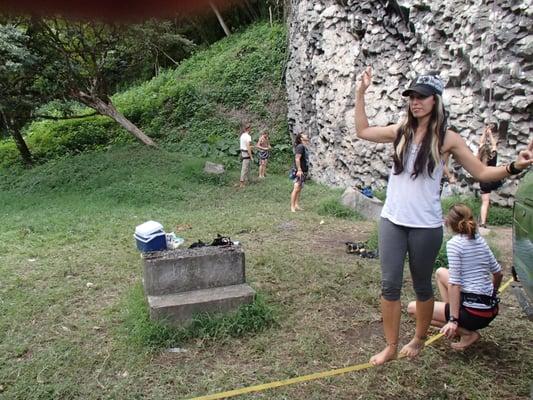 Slack lining in Panama