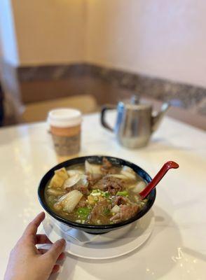 Beef with Satay Sauce Noodle Soup/