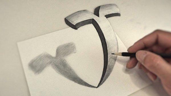 drawing 3D logo