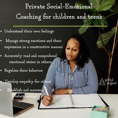 Gifted and Aligned offers private 1:1 coaching for children and teens ages 8-18.