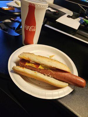 Hot dog and coke