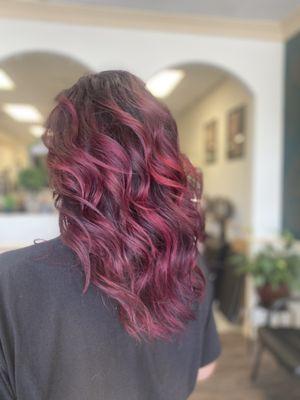 Beautiful shades in this vibrant balayage