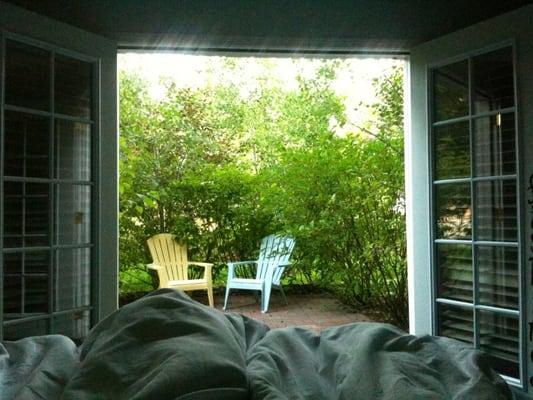 Morning in our room at Spruce Inn