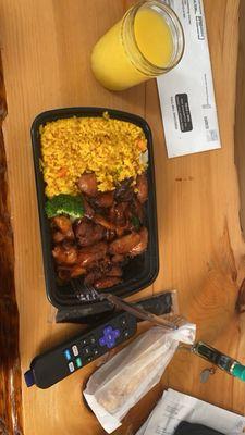 Dinner Combo Bourbon Chicken with Pork fried rice