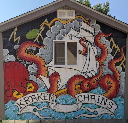 Kraken Chains Disc Golf Shop located at Jeff's Backyard