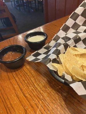 Chips with salsa and ranch